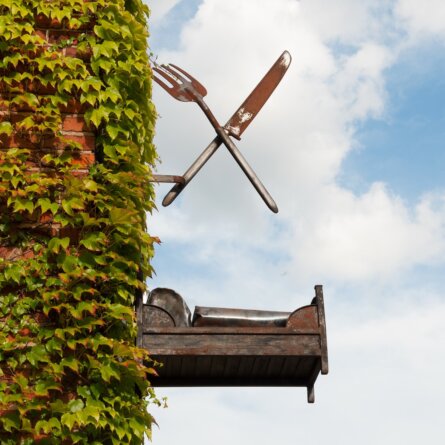 Alte Schule Restaurant Reichenwalde Umland Berlin Schild