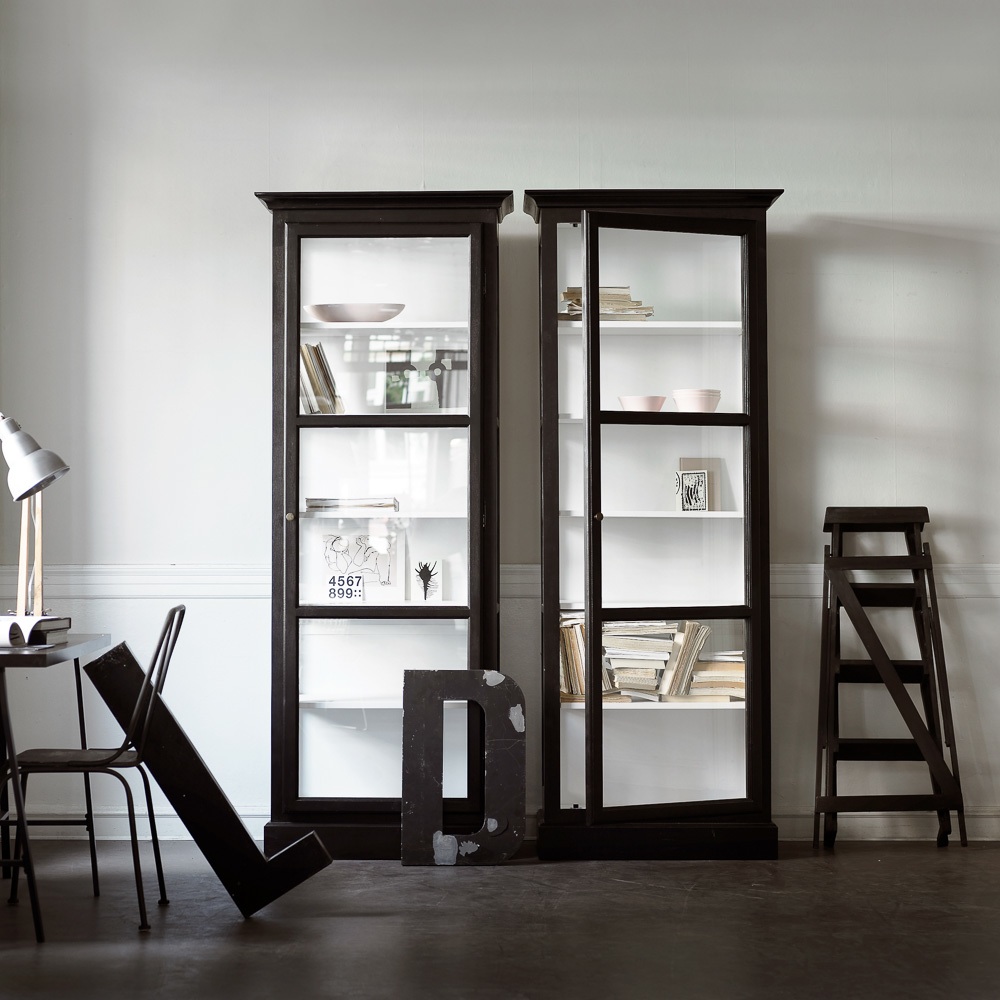 Lindebjerg Design Glas Vitinen Schränke schwarz doppelt