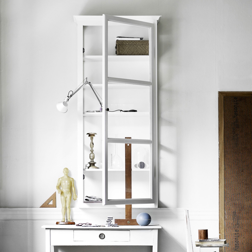 Lindebjerg Design Glas Vitinen Schränke weißer Hängeschrank