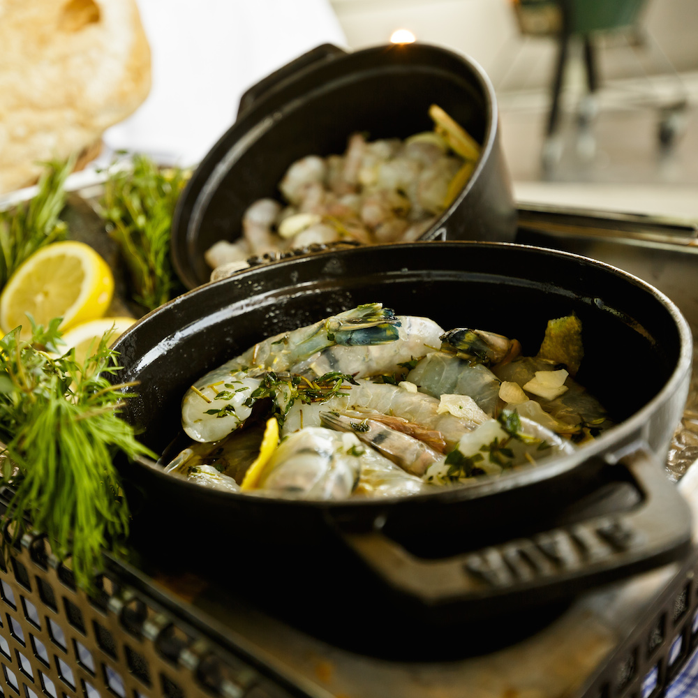 Bavarie BMW Welt München - Garnelen vom Grill