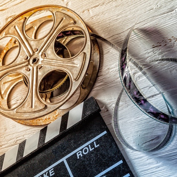 Film camera chalkboard and roll Film camera chalkboard and roll