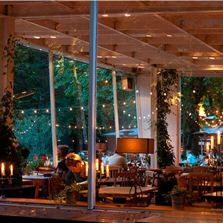 Cafe am Neuen See Berlin Tiergarten Glasfront