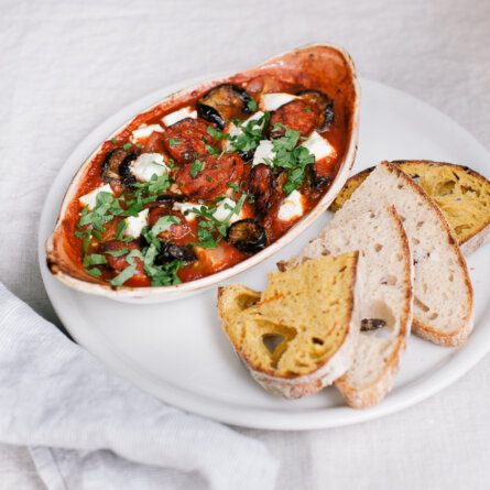 Lula am Markt Berlin überbackenes Gemüse