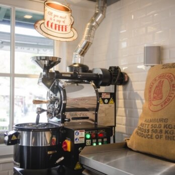 Kaffeerösterei München Viktualienmarkt_Röstmaschine Kaffeerösterei München Viktualienmarkt_Röstmaschine