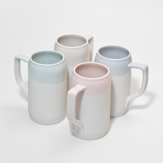 Bierkrug Serie Seidla von Res Anima_Viererset Pastelltöne