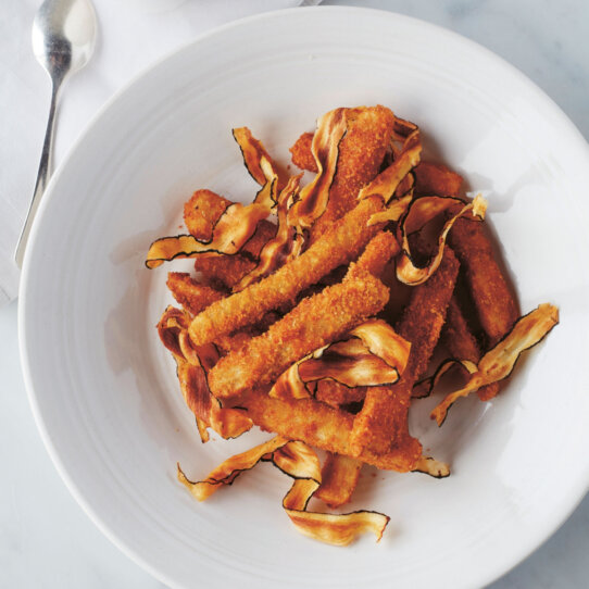 Rezept für Schwarzwurelchips und -paniert Rezept für Schwarzwurelchips und -paniert