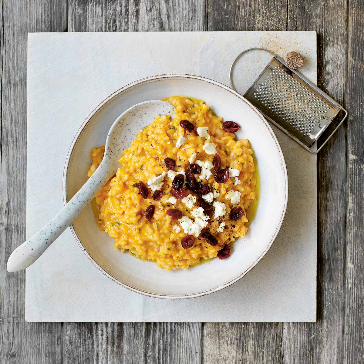 Risotto mit Kürbis und Ziegenkäse