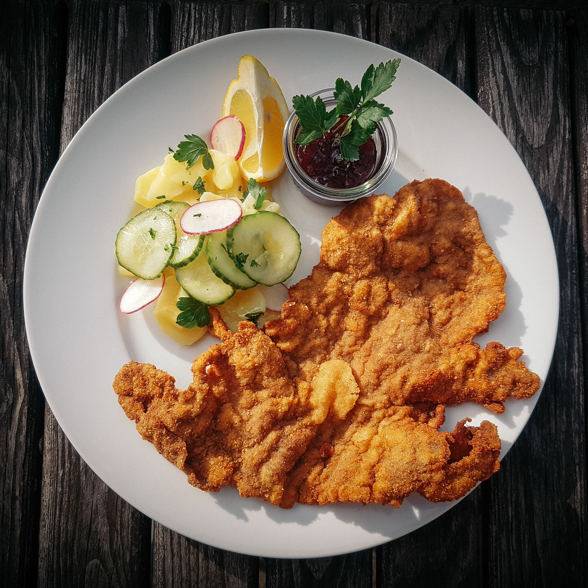 Schnitzel in der Milchbar im Funkhaus