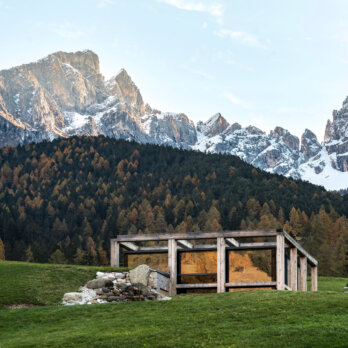 Glassauna vor dem Rosengartenmassiv Cyprianerhof Dolomit Resort, Helmuth Rier