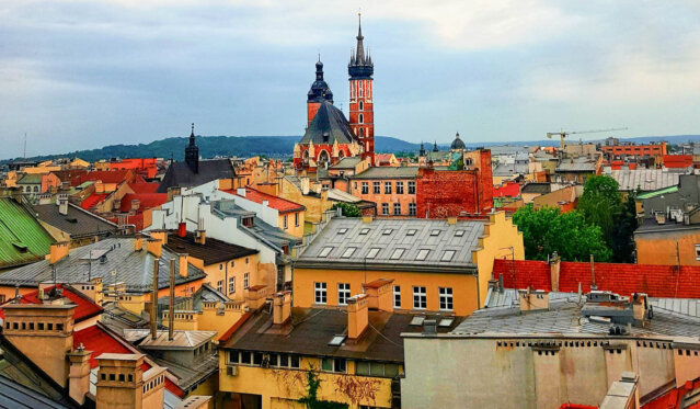 Blick von Metrum Bistro Krakau
