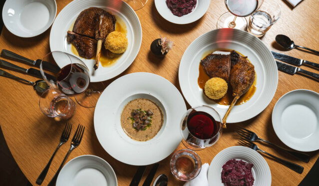 Gansessen im Bundesbüdchen