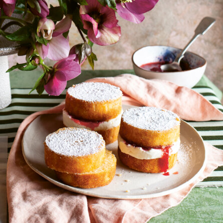 Erdbeer-Rhabarber-Biskuitkuchen ©Matilda Pamment