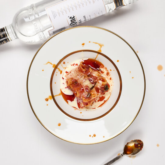 Vodka-Tortiglioni mit 'Nduja