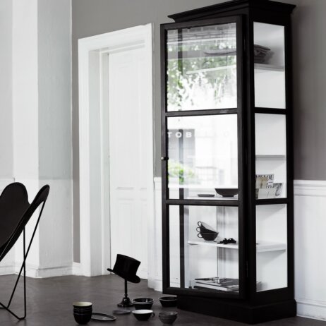Lindebjerg Design Glas Vitinen Schränke schwarze Vitrine