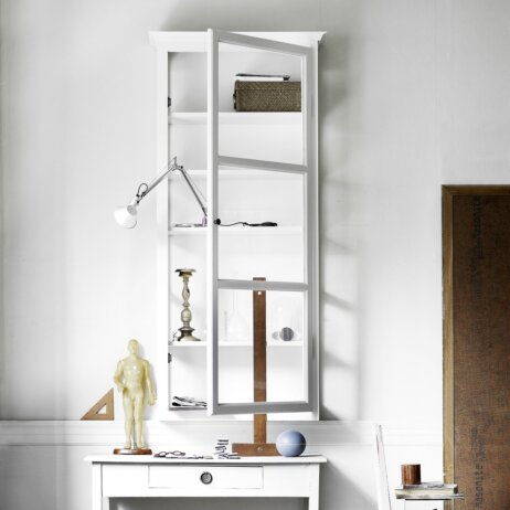 Lindebjerg Design Glas Vitinen Schränke weißer Hängeschrank