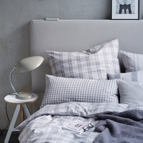 Stoffkontor Bettwäsche Kollektion 2015 hellgrau kariert