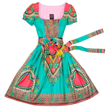 Noh Nee Dirndel Trachten München Dirndl in rosa und türquis