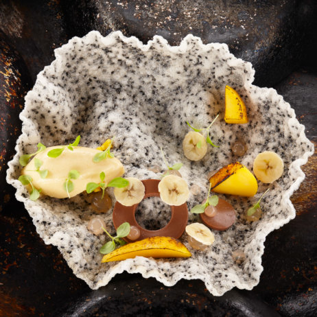 Marthas Restaurant Berlin Dessert  mit Banane und Schokolade