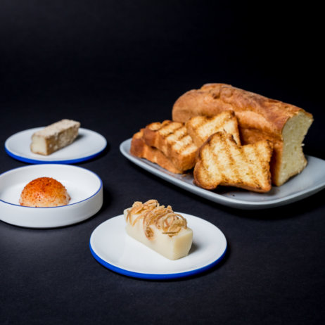 Freistoff 2017 Hausgemachter englischer Toast mit dreierlei Schmalz
