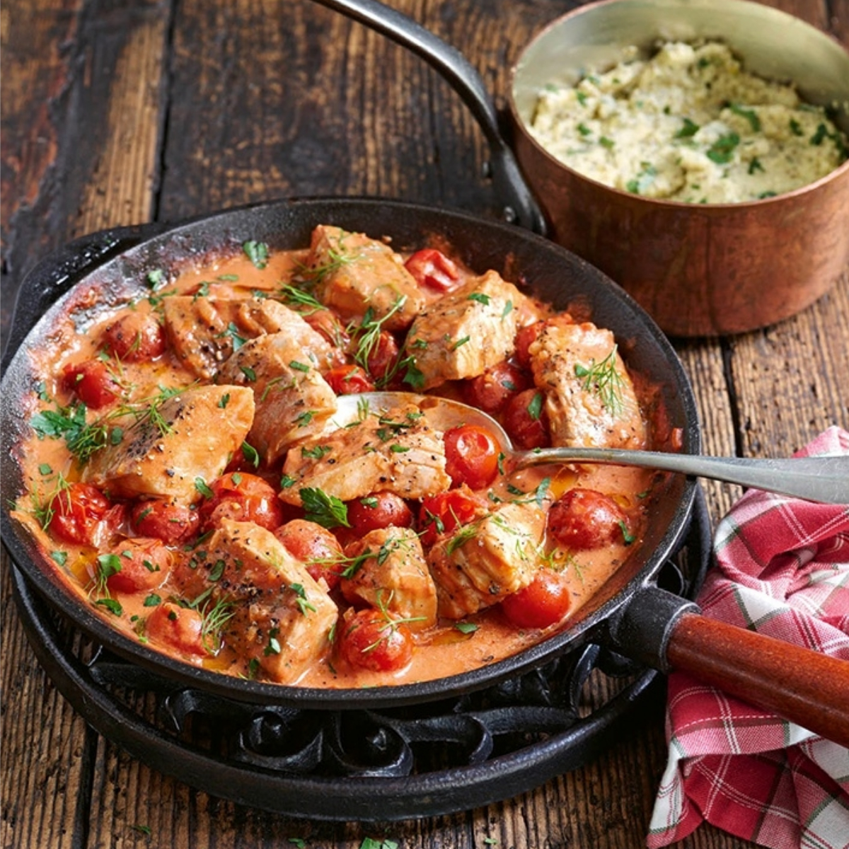 LowCarb Rezept für Seelachs mit BlumenkohlChiaPolenta CREME GUIDES