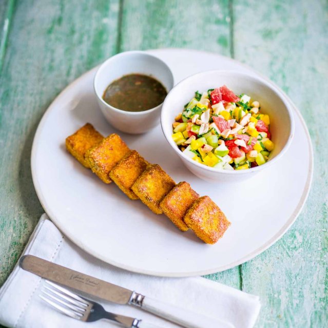 Rezept für Tofu-Filets mit gelber Bete