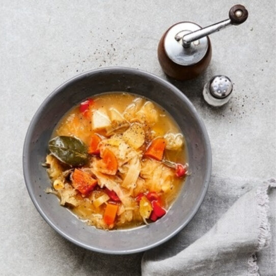 Rezept für scharfe Sauerkrautsuppe