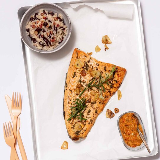 Rezept für Ofenlachs mit kreolischer Soße