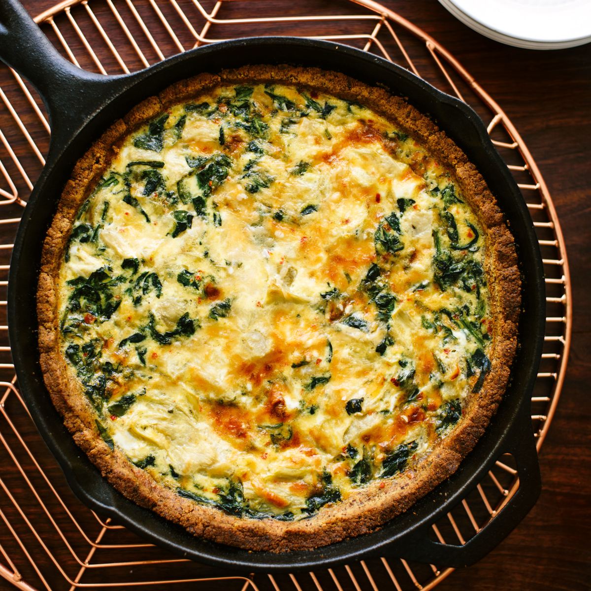 Quiche mit Spinat und Artischocken aus Love real Food | CREME GUIDES