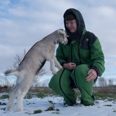 Sarah Spindler mit einem ihrer Schuetzlinge