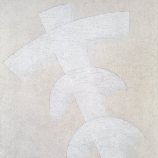 Kasimir Malewitsch Konstruktion in Auflosung Drei Bogen auf diagonalem Element  in Weiss 1917