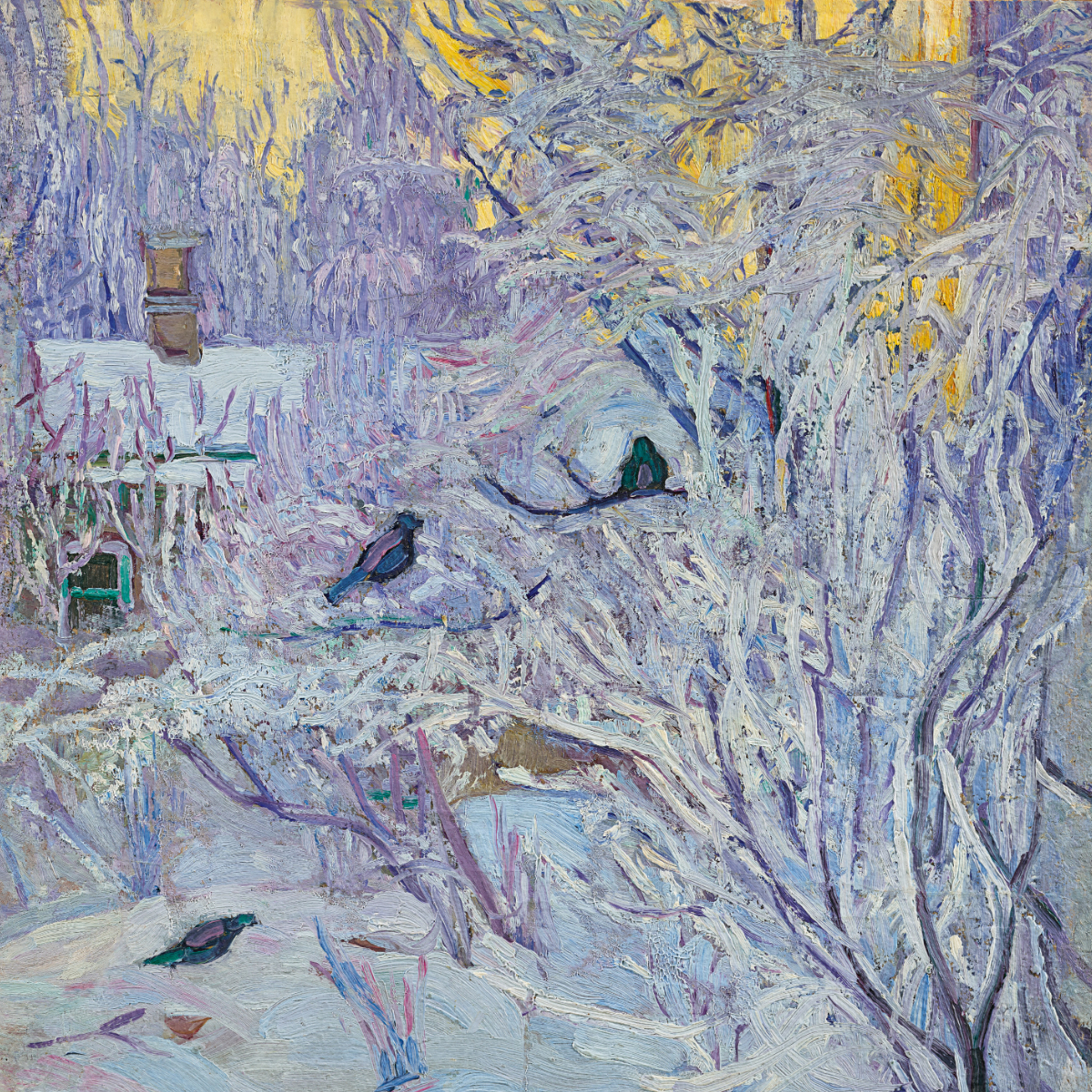Olga Rosanowa Winter. Dompfaffen im Baum 1907-08