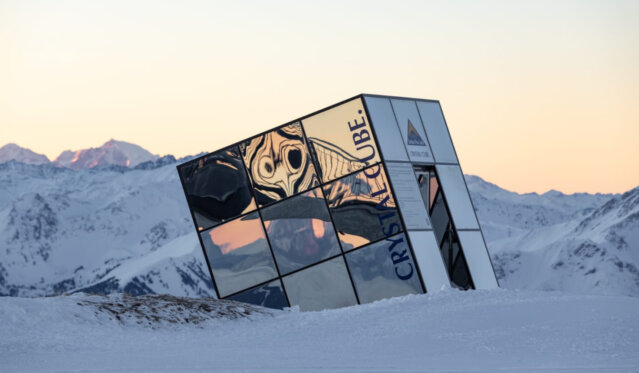 Sonnenaufgang beim Crystal-Cube I Serfaus-Fiss-Ladis Marketing GmbH I Foto Andreas-Kirschner
